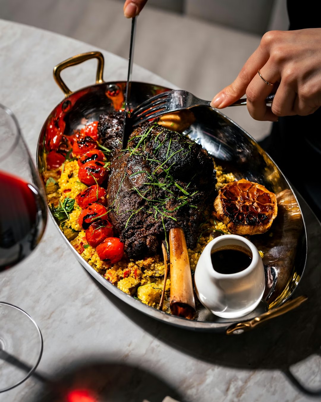 Skillet dish served at AMAVI