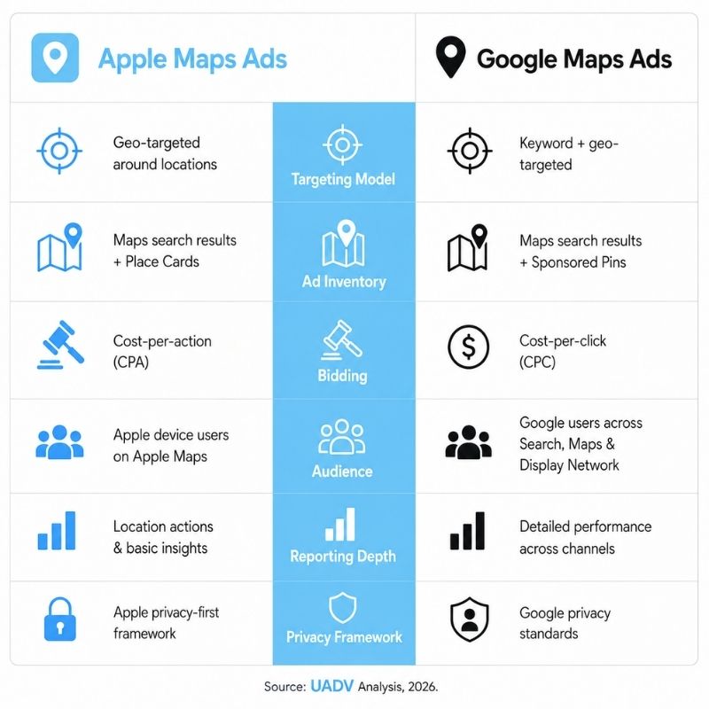 apple maps ads vs google maps ads comparison