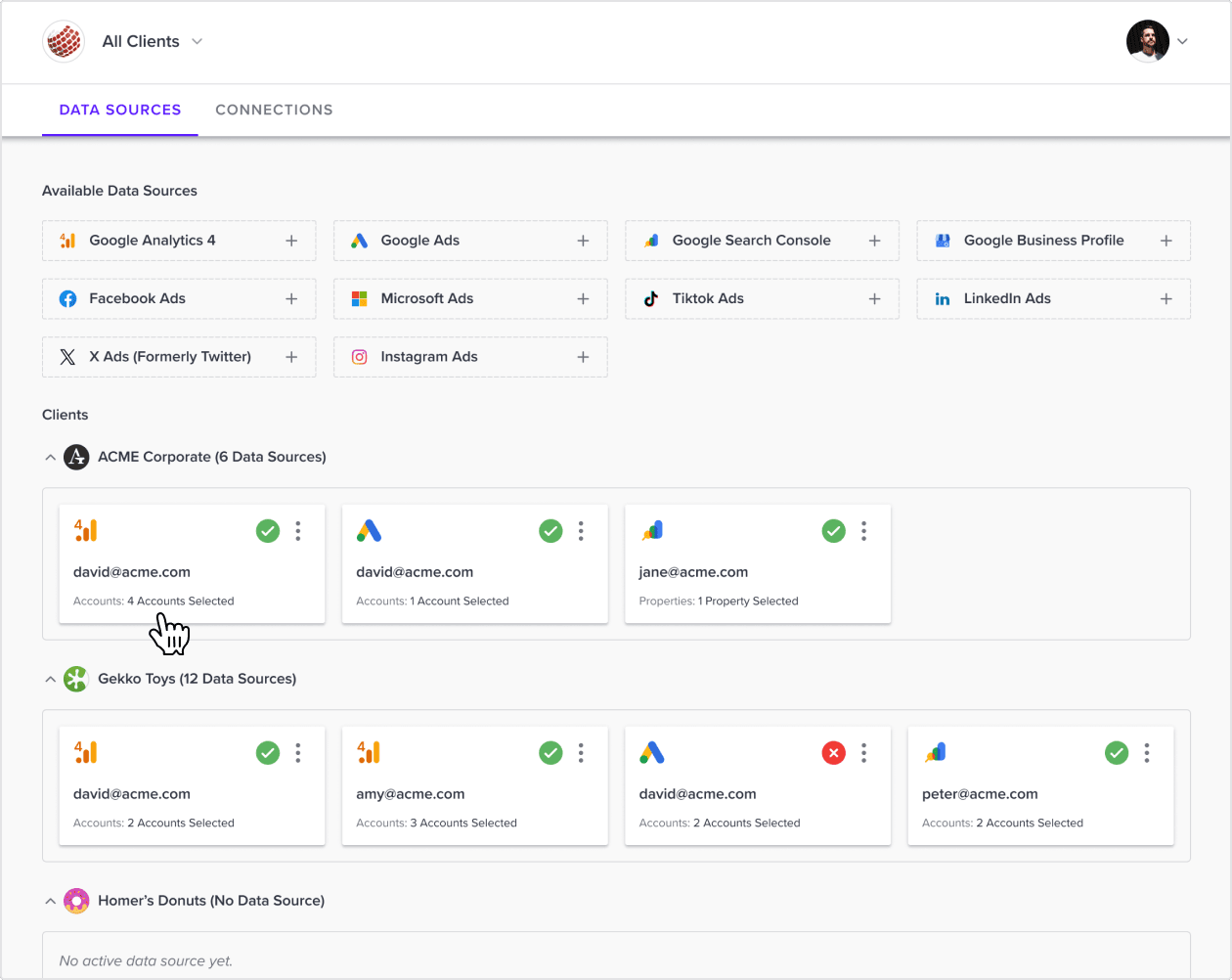 Multiple Data Sources Per Client