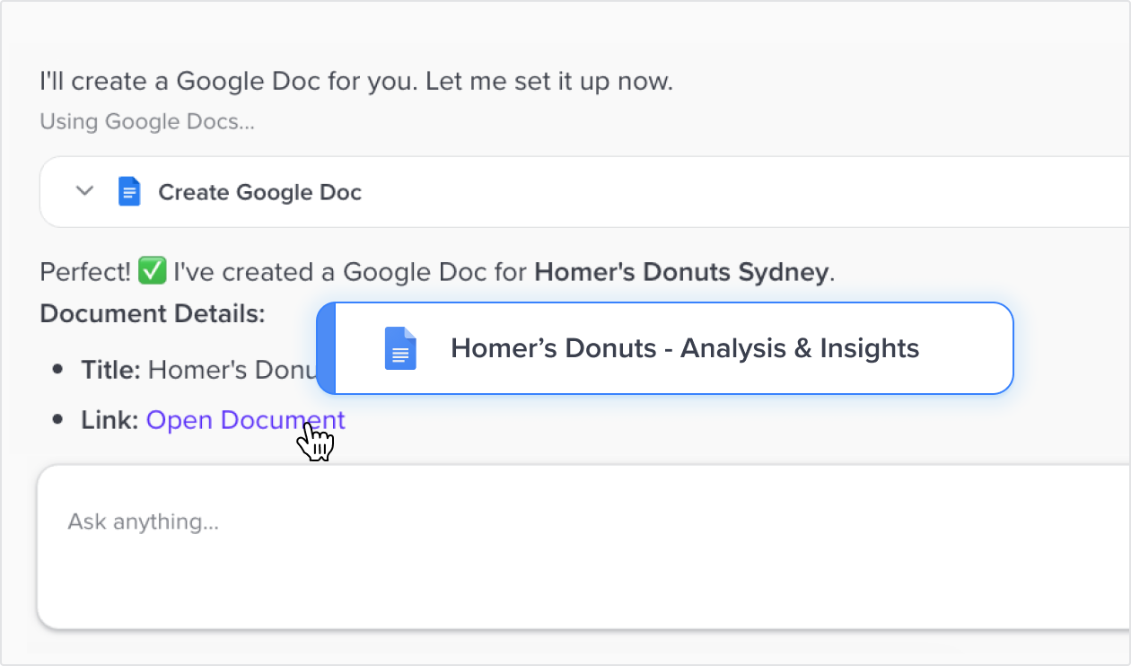 Google Docs now available as an MCP in Data Chat