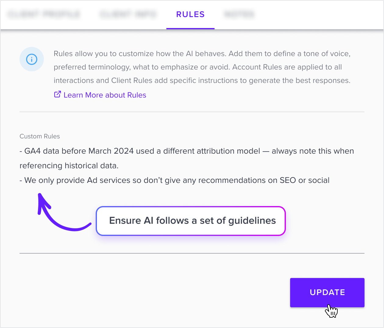 Data Chat: Account/Client Rules