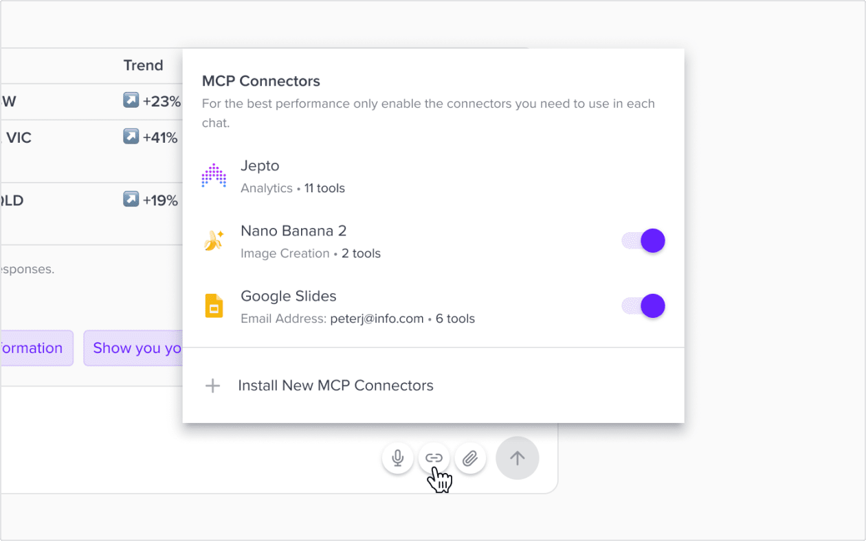 Data Chat: MCP Connector Controls