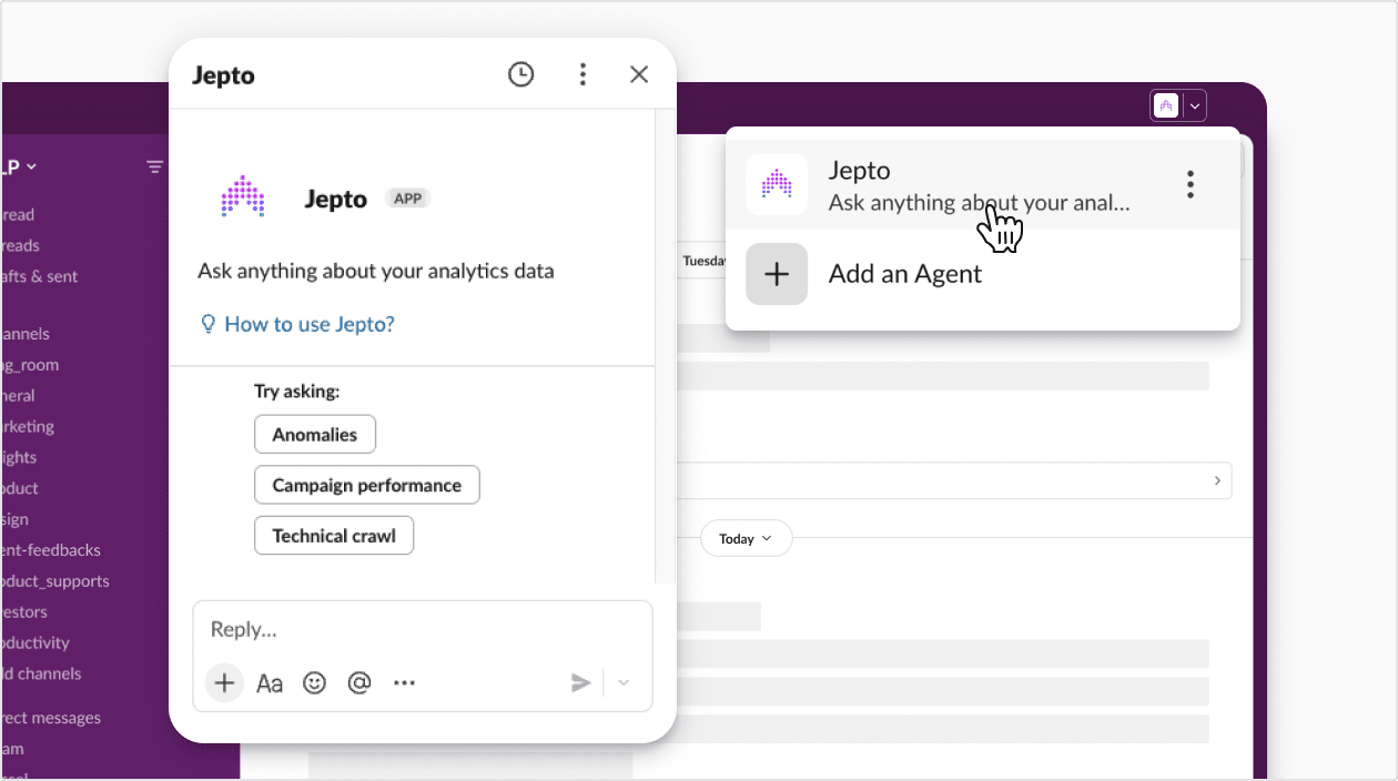 Jepto is now an Agent in Slack