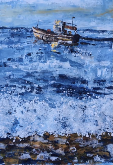 Brilliant surf hit by the morning light as the fishermen bring in their fresh catch. The smell and sounds of the sea dance on every drop of salty spray tripping upon each other to get closer to the shore. The boat is bringing in many delicious lunches and dinners for the day. Everyone waking up to head to the fish market in Betim waits in anticipation.