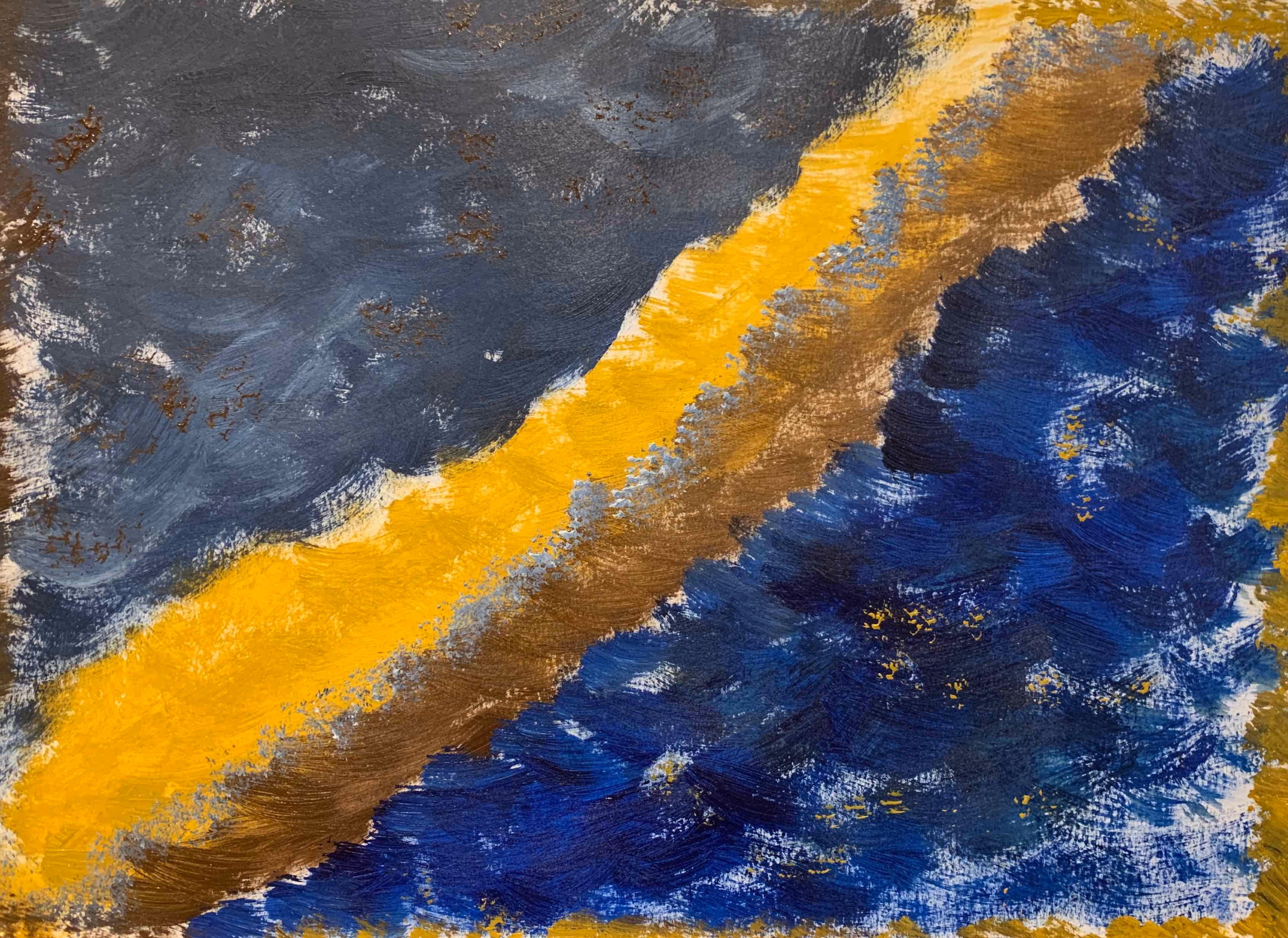 The sunshine quickly gets run over by thundery clouds and roiling seas