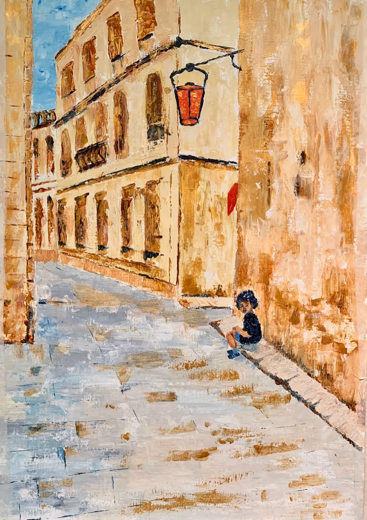 Palette knife, acrylic on Paper