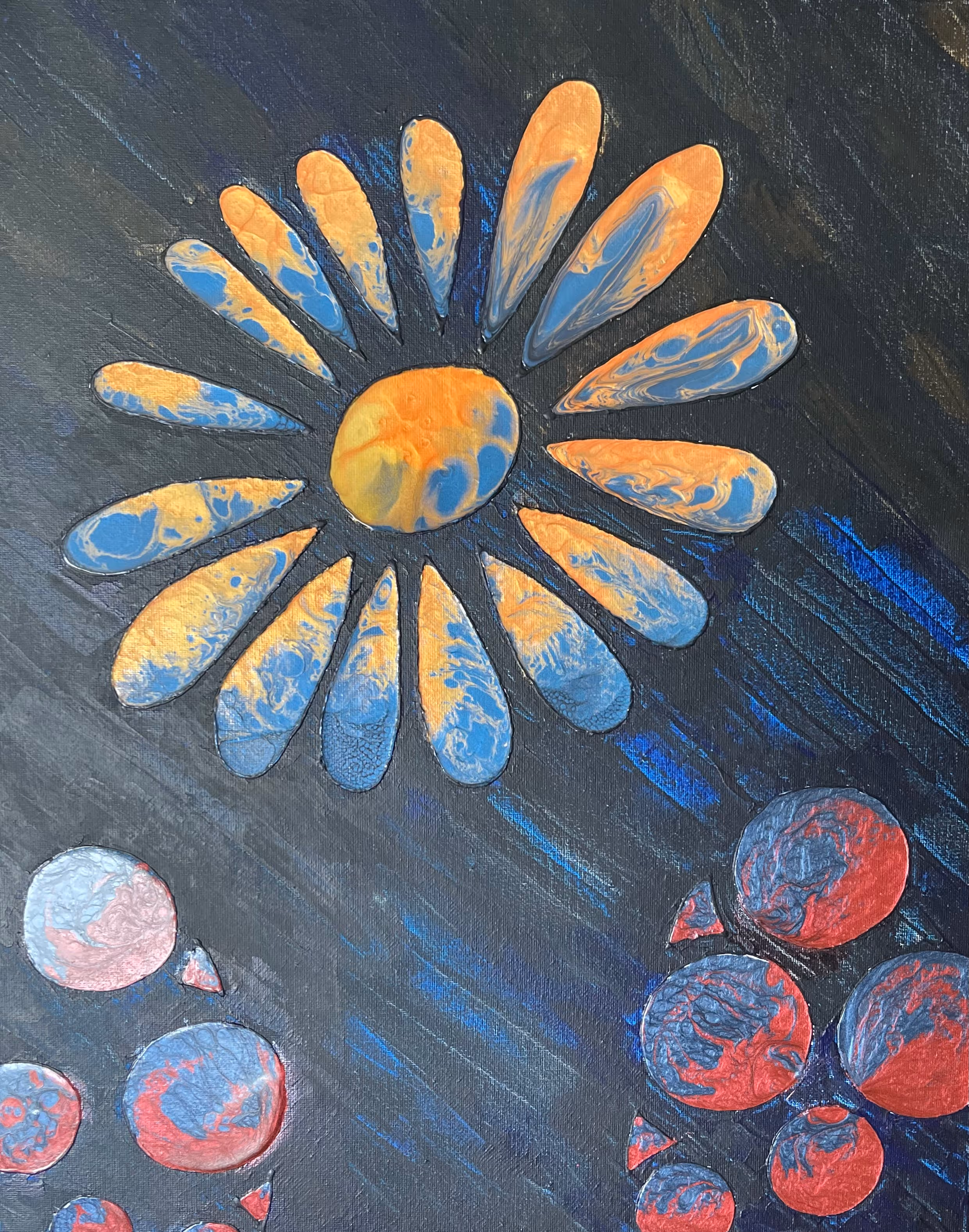 Acrylic and resin pour