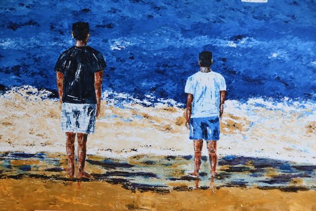 Two two boys grown up. Doing what they always do on holiday to Goa