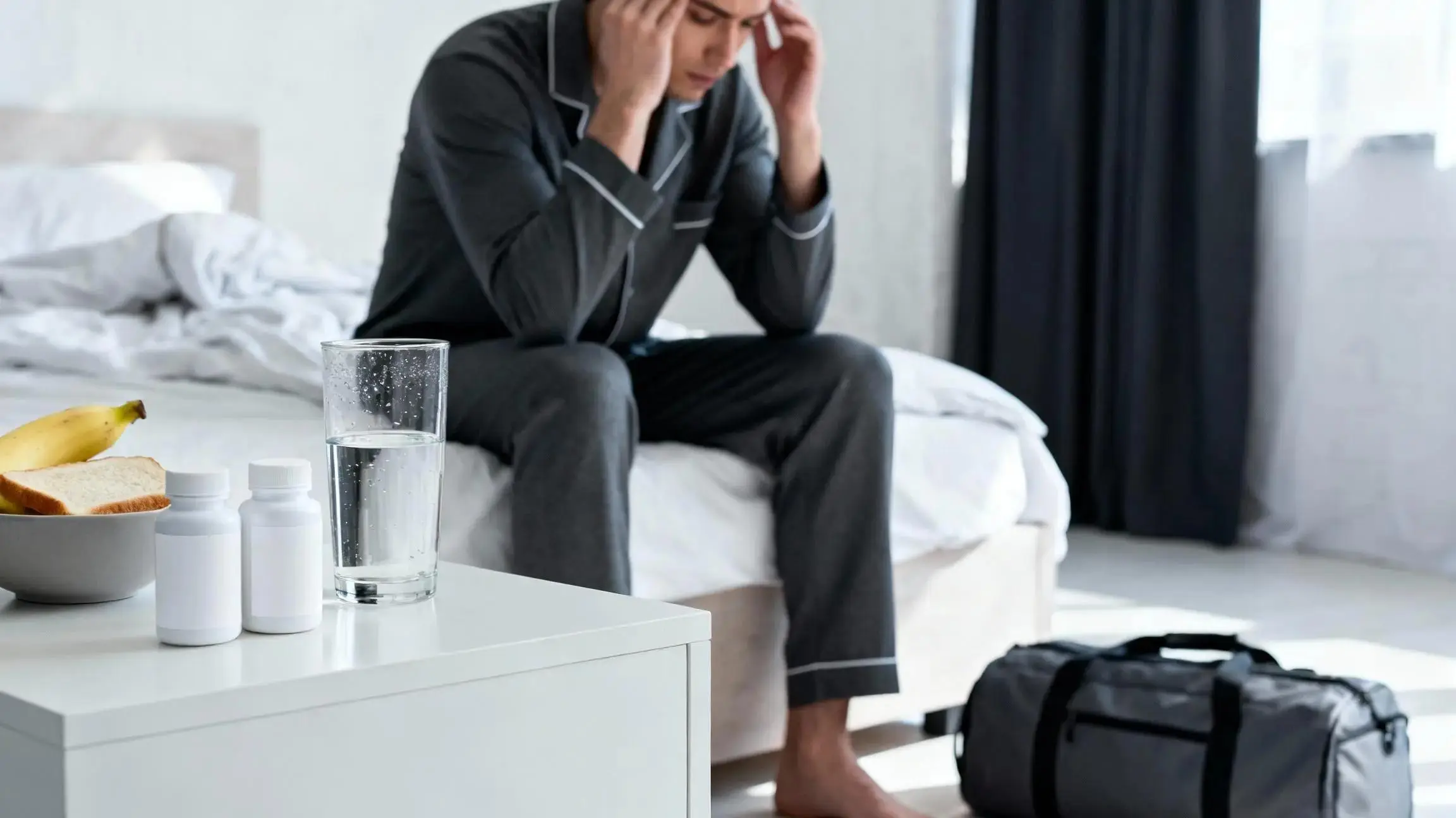 Illustration explaining a 5 day hangover and how alcohol affects the body and brain