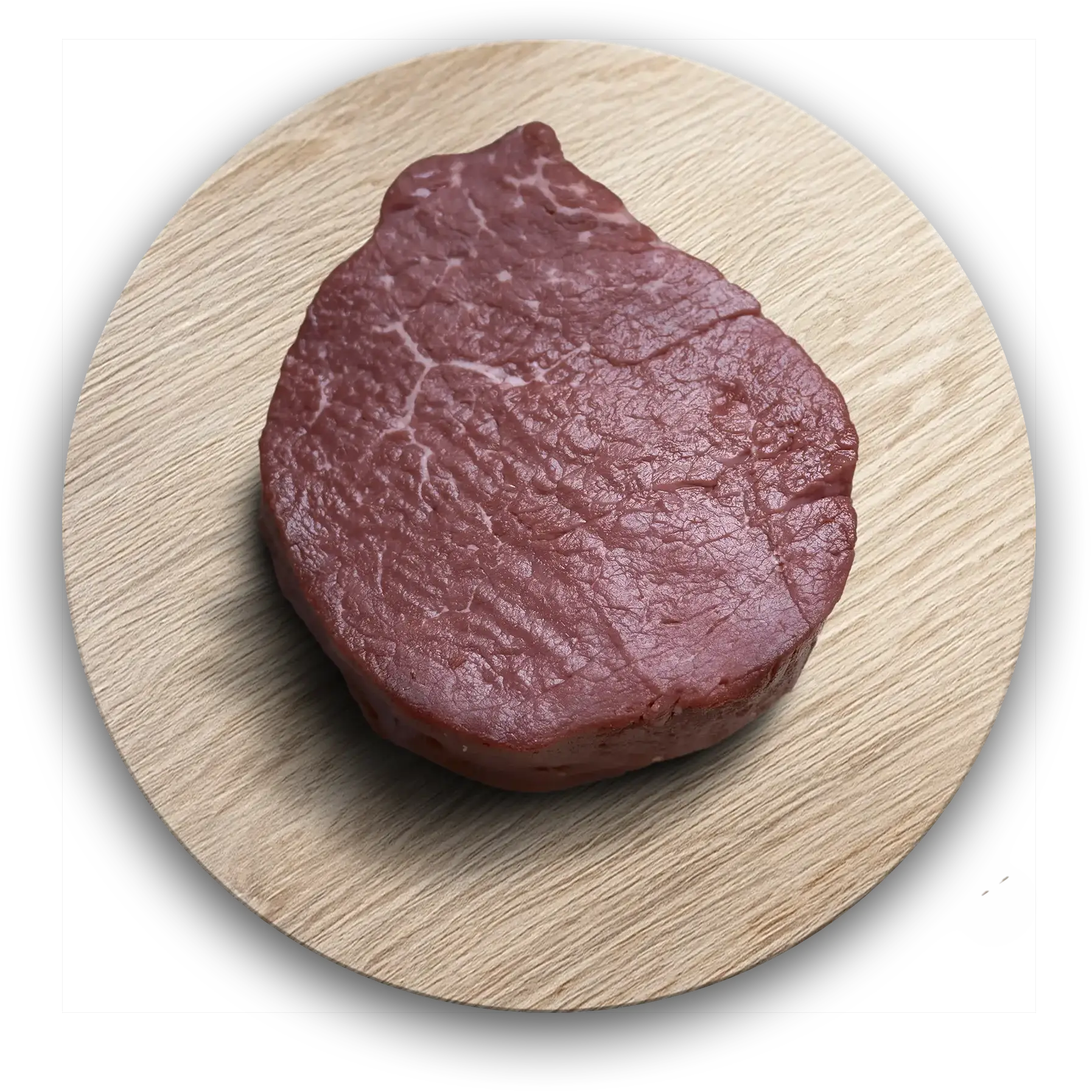A slice of raw Scotch fillet