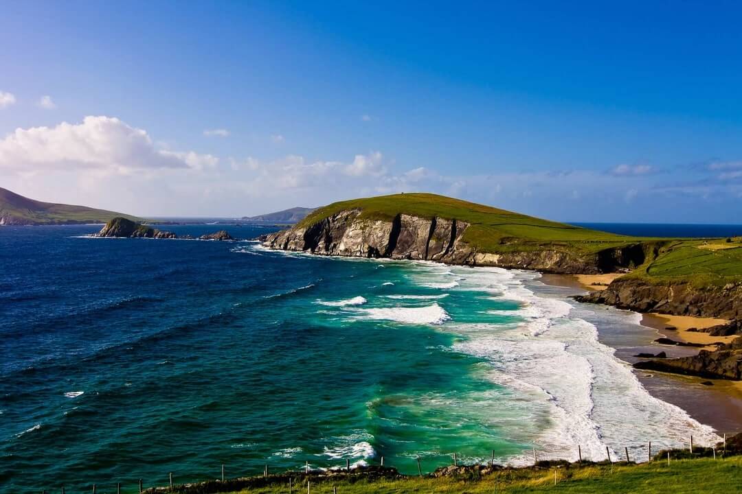 Atlantic waves meeting the Dingle Peninsula coastline