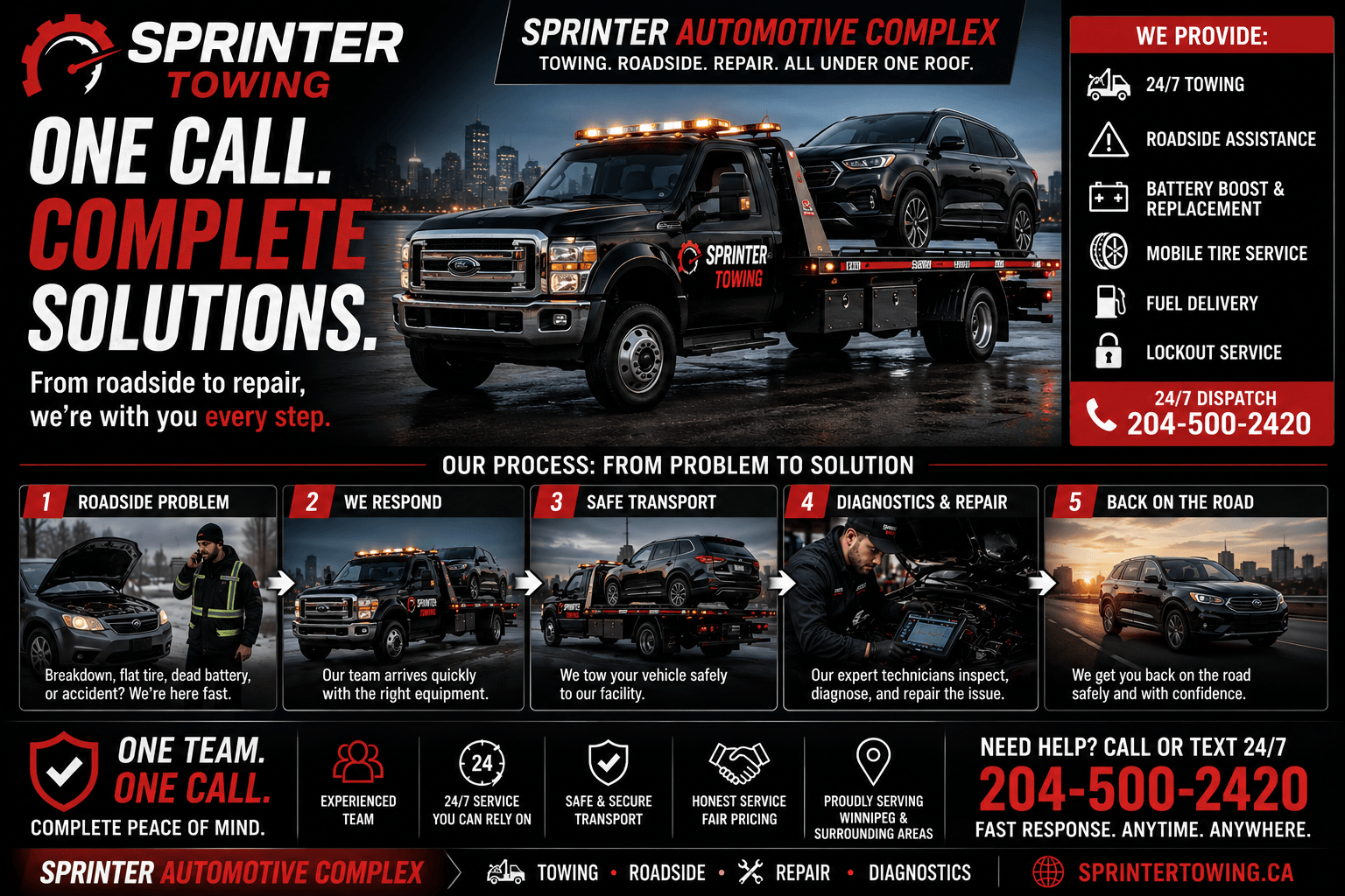 One Call for Towing, Roadside Assistance, and Repairs
