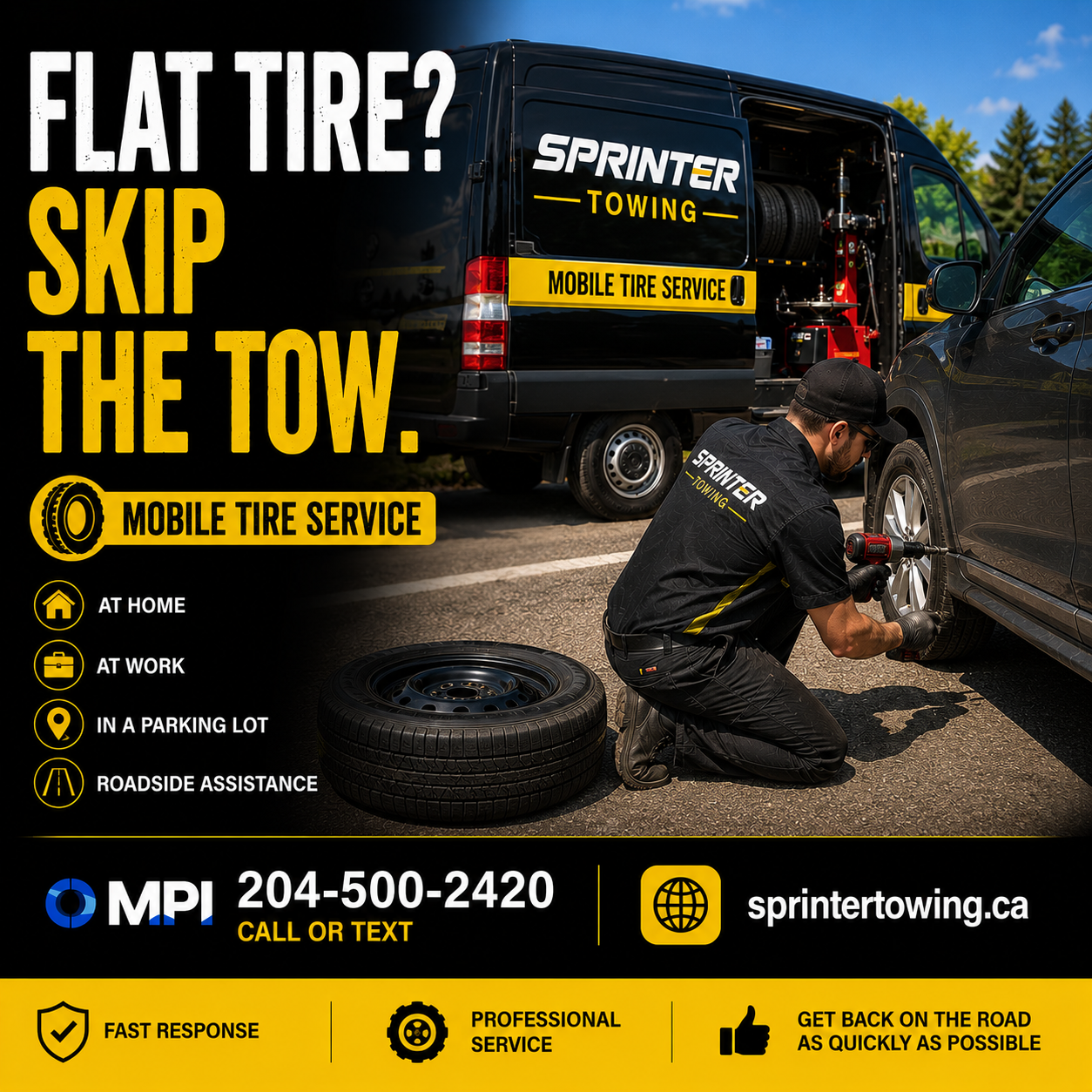 Flat Tire? We Bring the Tire Shop to You