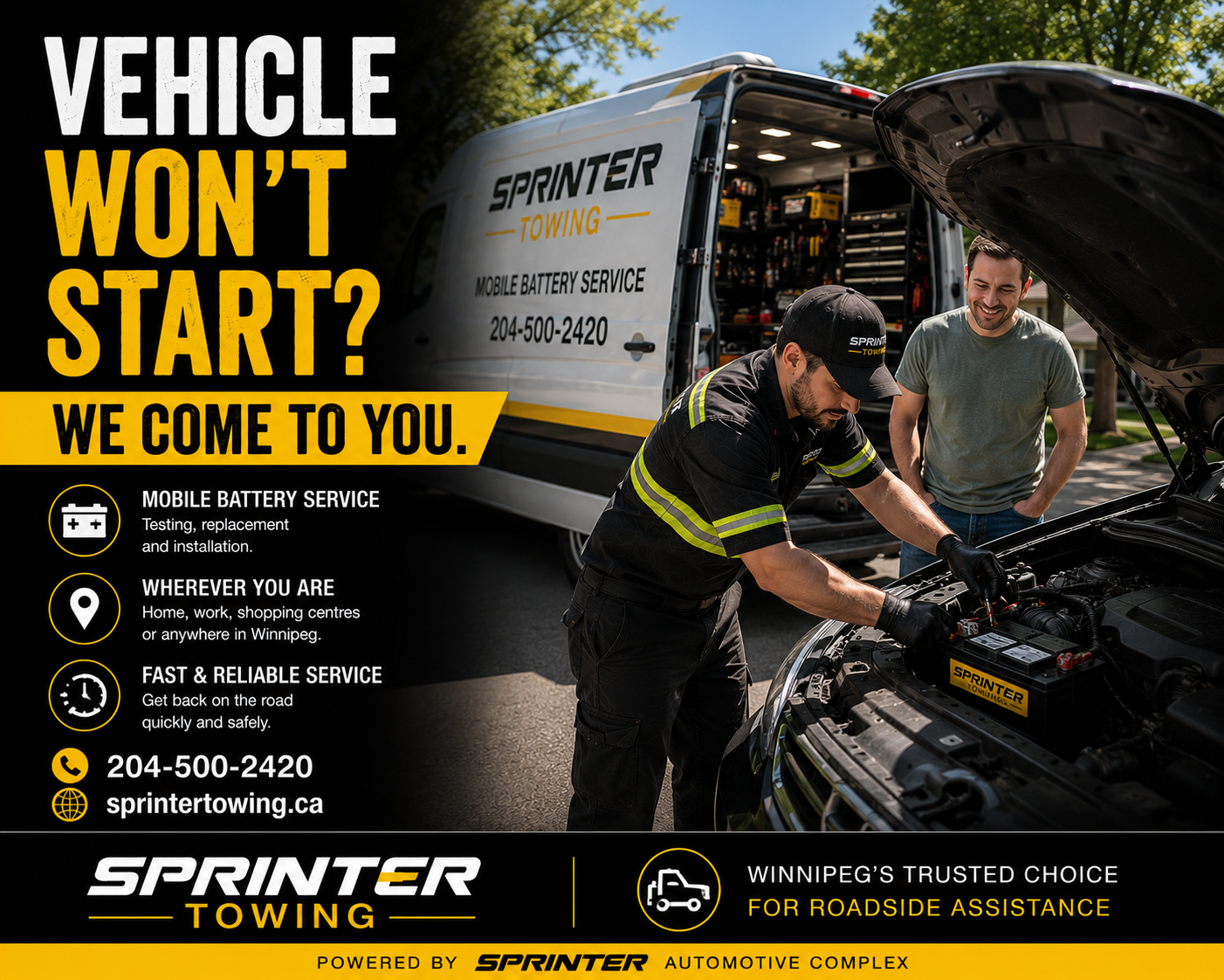 Vehicle Won't Start? We Bring the Solution to You.