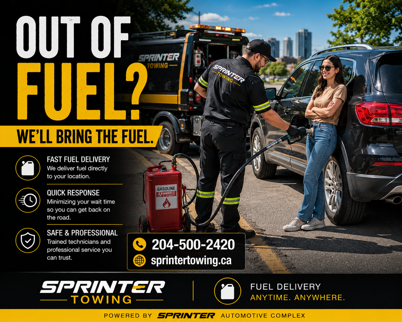 Out of Fuel? Fast Fuel Delivery in Winnipeg