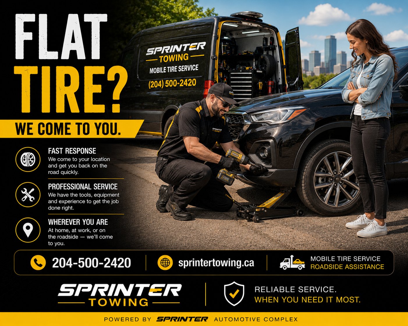 Flat Tire? Mobile Tire Service Across Winnipeg