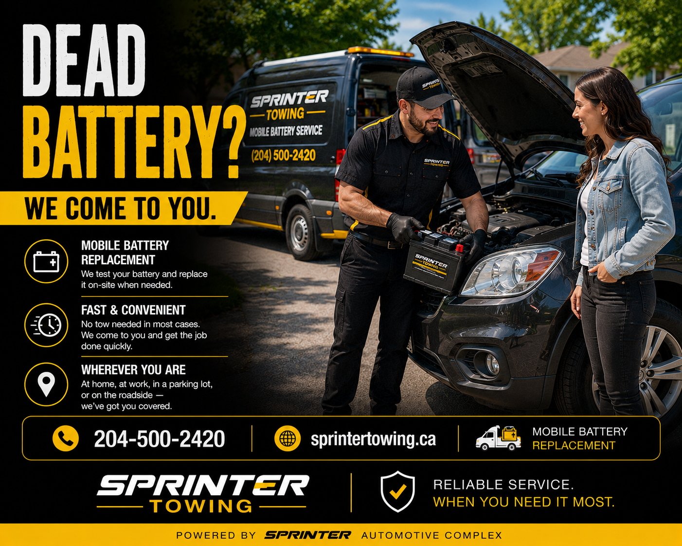Dead Battery? Mobile Battery Replacement in Winnipeg