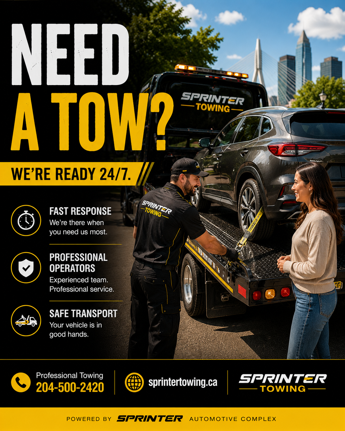 Professional Towing Services Throughout Winnipeg