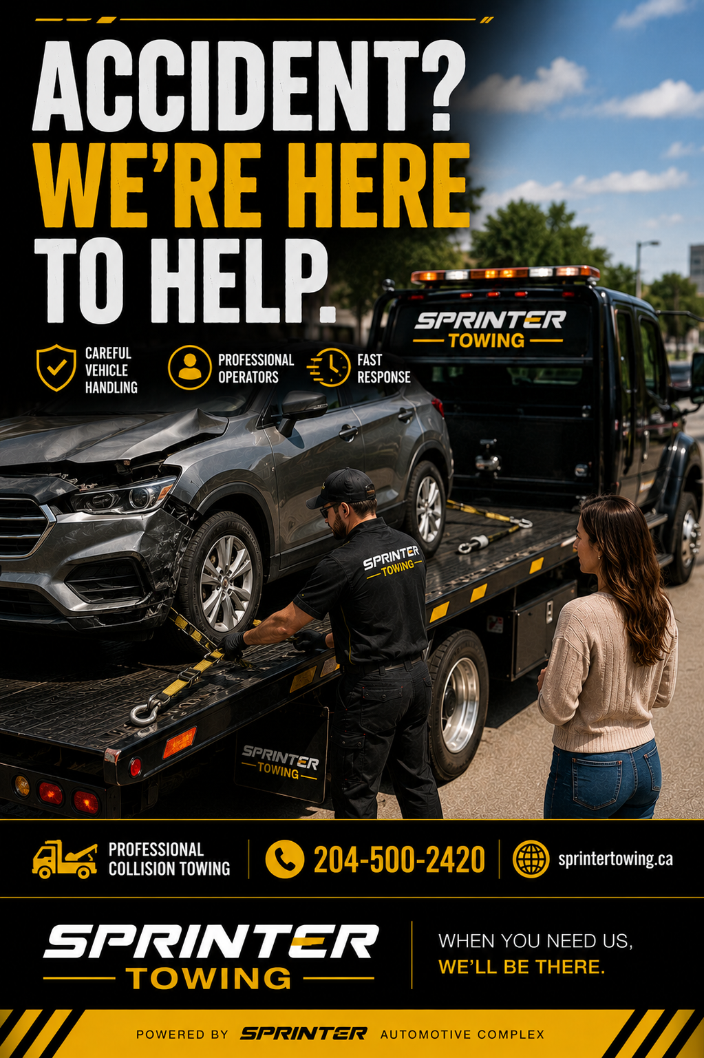 Professional Collision Towing in Winnipeg