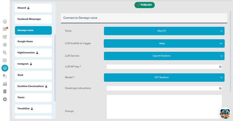 interface to deploy your Genesys callbot
