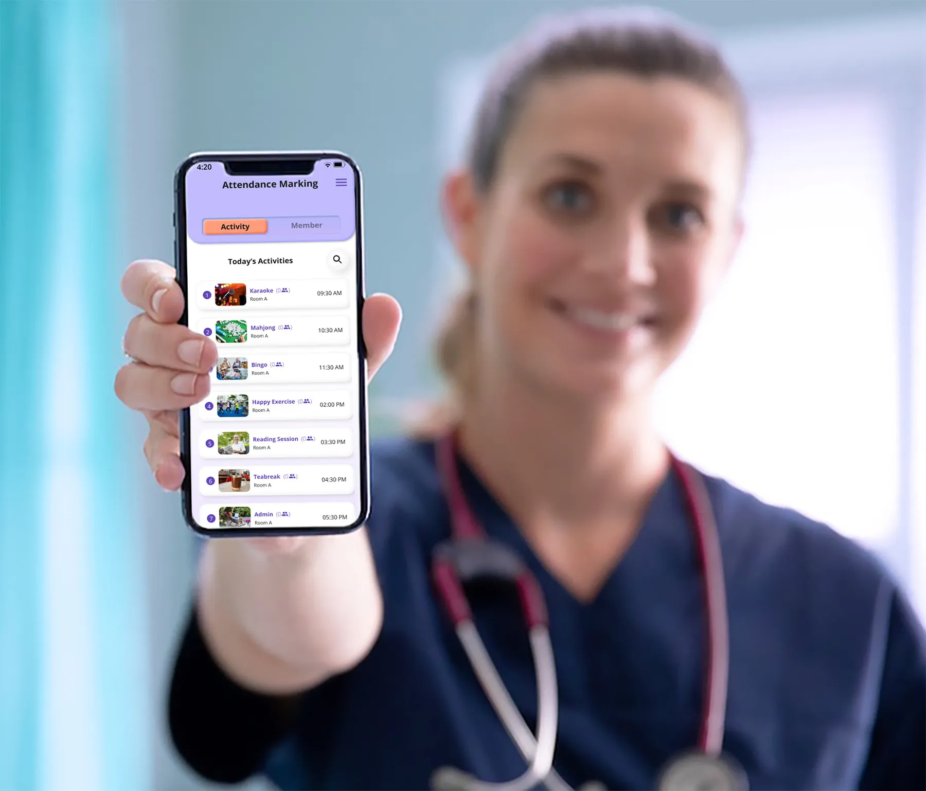 A nurse using the IngotPCC system with a mobile