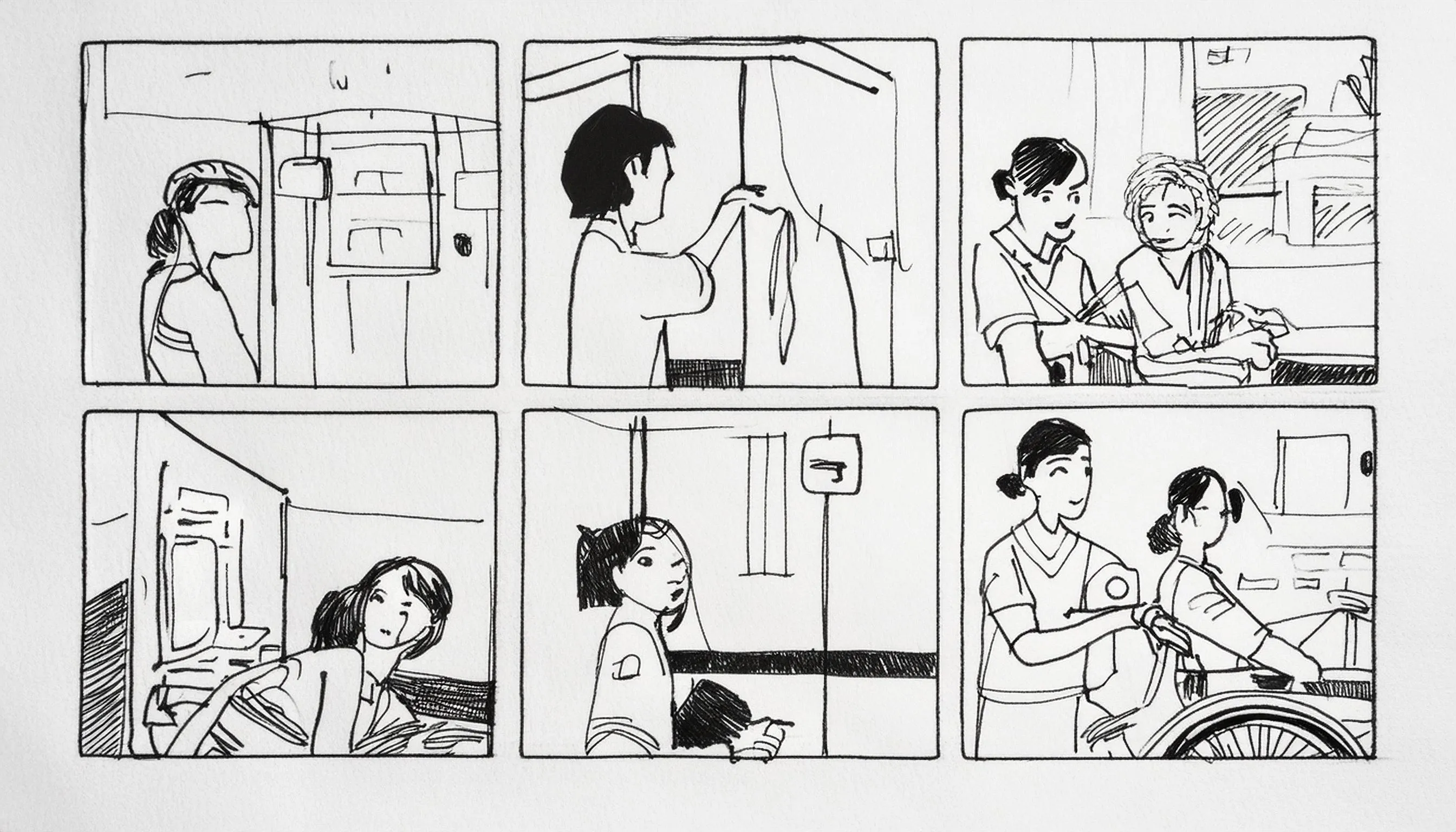 Another storyboard sketch of AIC's explainer video