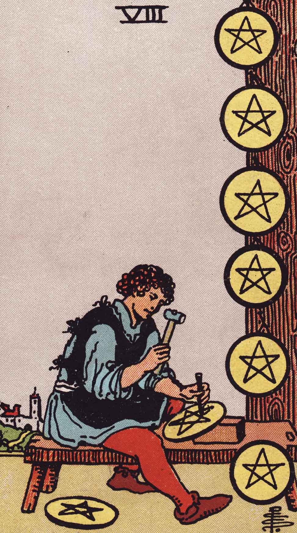 Eight of Pentacles Tarot Card