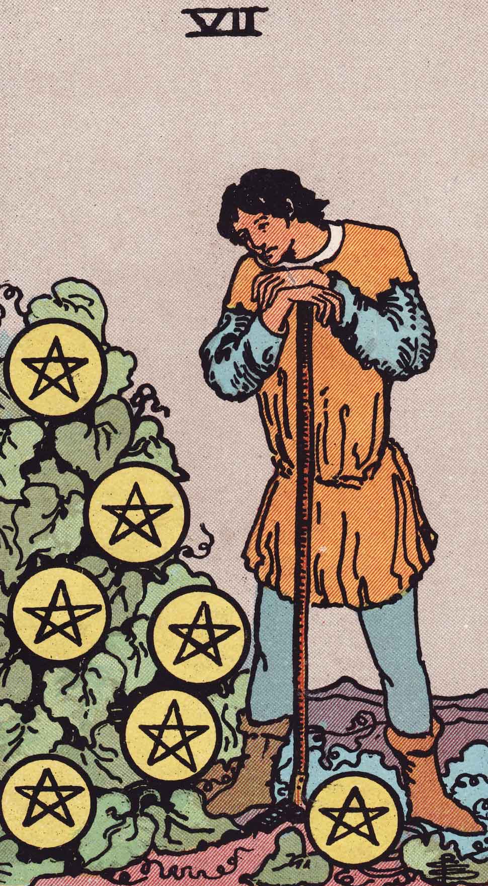 Seven of Pentacles Tarot Card