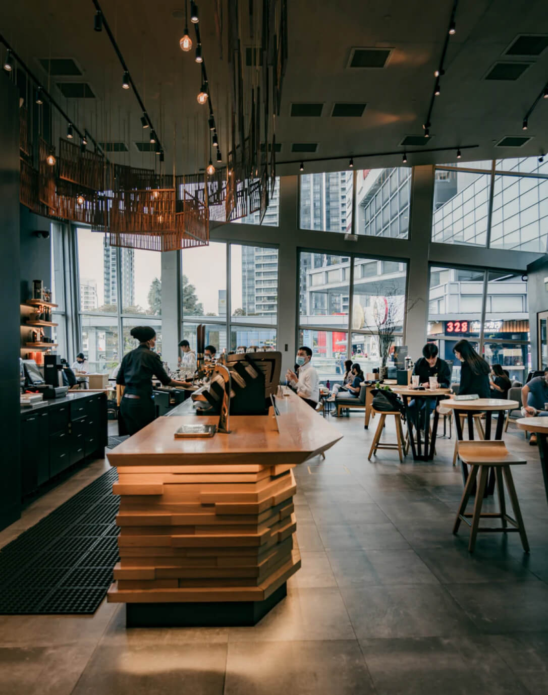 People sitting in cafe