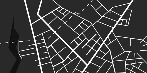 A black and white map of a city.