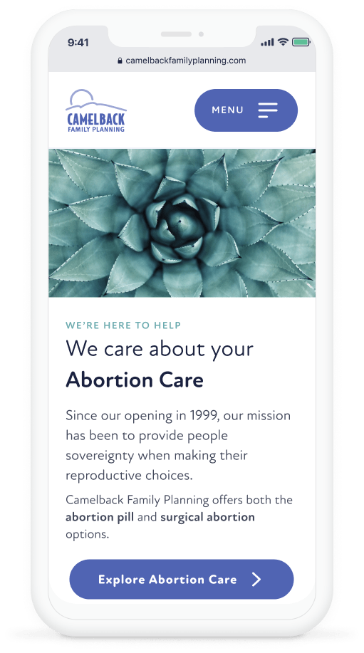 Mobile Mock-up of Home Page
