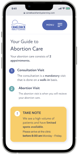 Example of how warning boxes were used in the new website
