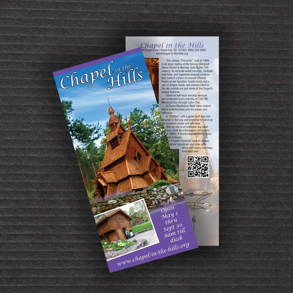 chapel of the hills rack card - rack card printing
