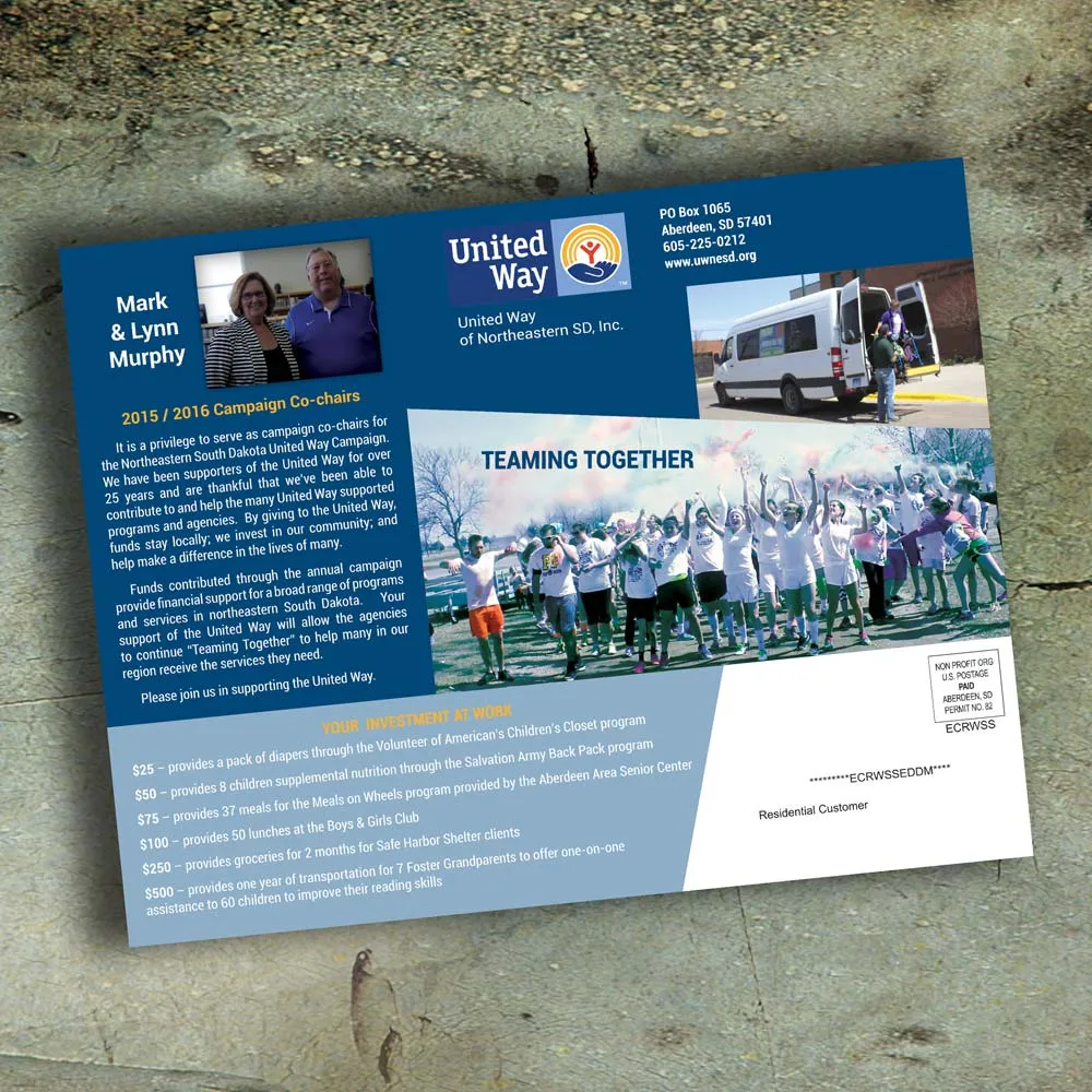united way postcard printing
