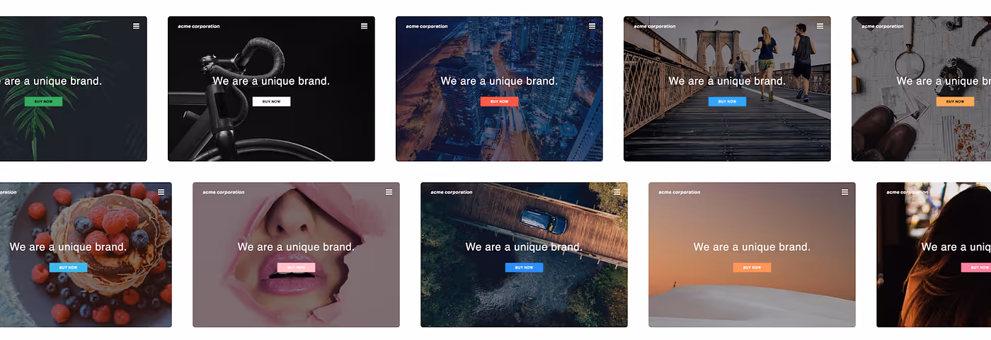 Side-by-side comparison of repetitive, templated websites