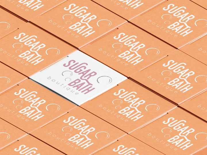 Sugar Bath Boutique packaging mockup