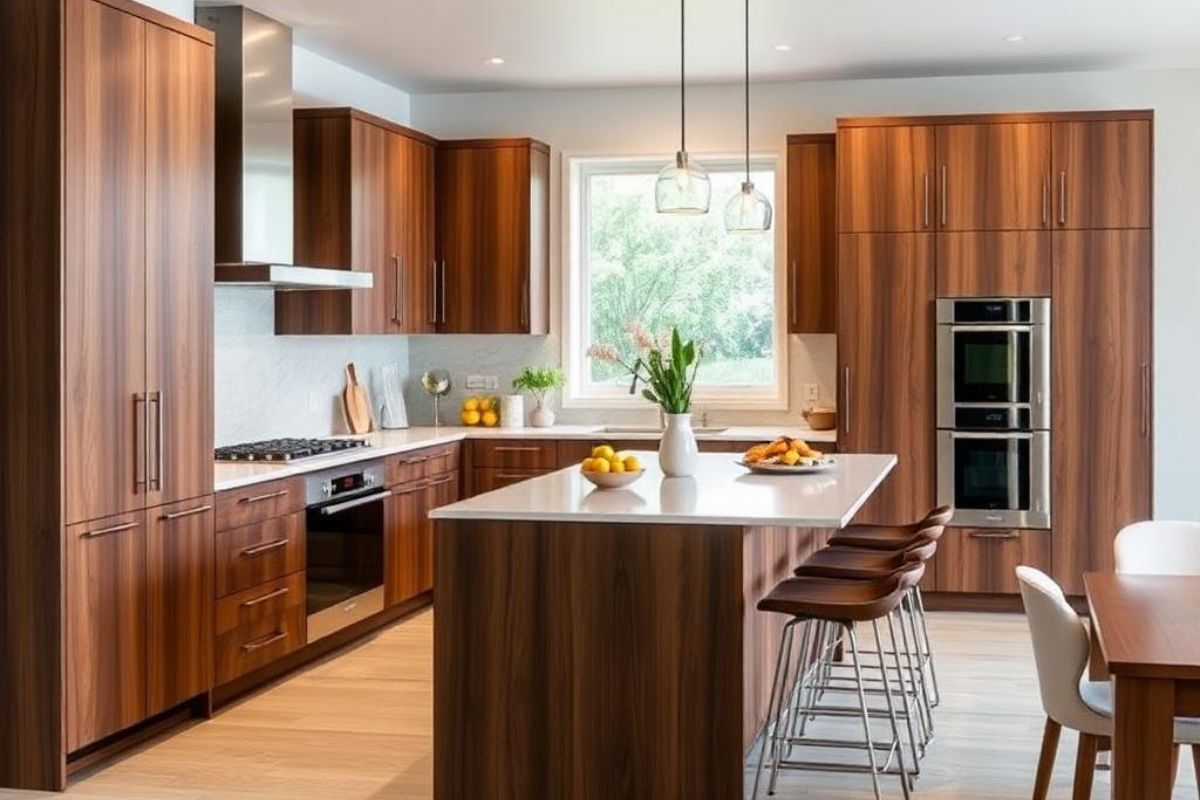 Modern Walnut Cabinets for Contemporary Kitchen Designs