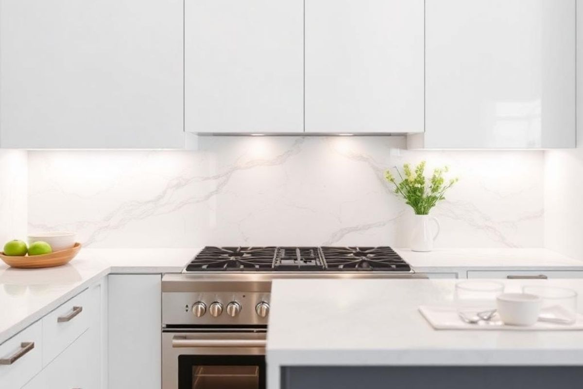 Quartz Backsplash Kitchen Ideas: Sleek, Durable, and Easy to Clean