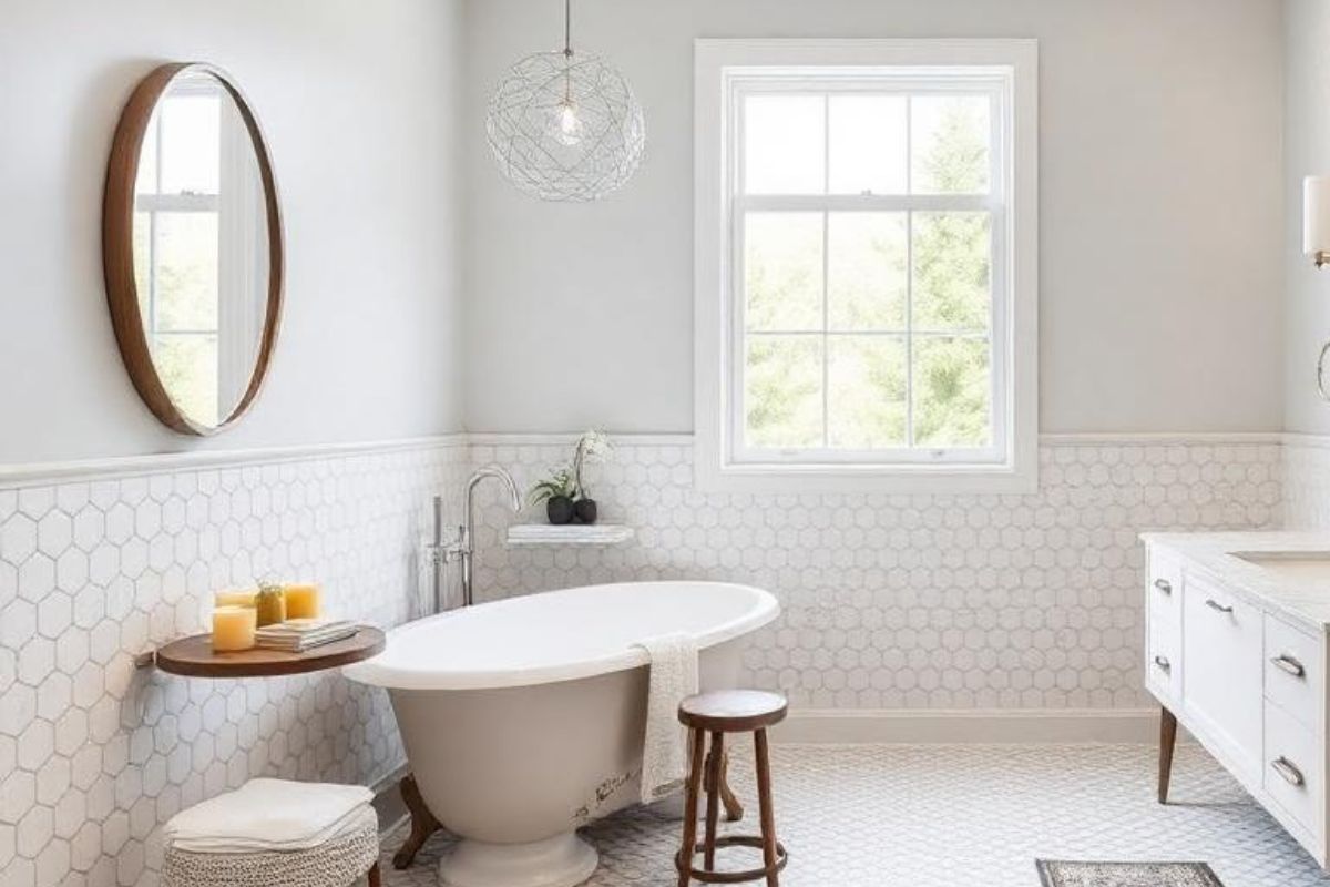 Stunning Bathrooms With Hexagon Tile Floors