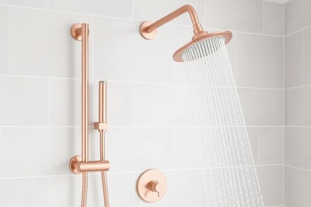 Rose Gold Shower Fixtures for Trendy Bathroom Style