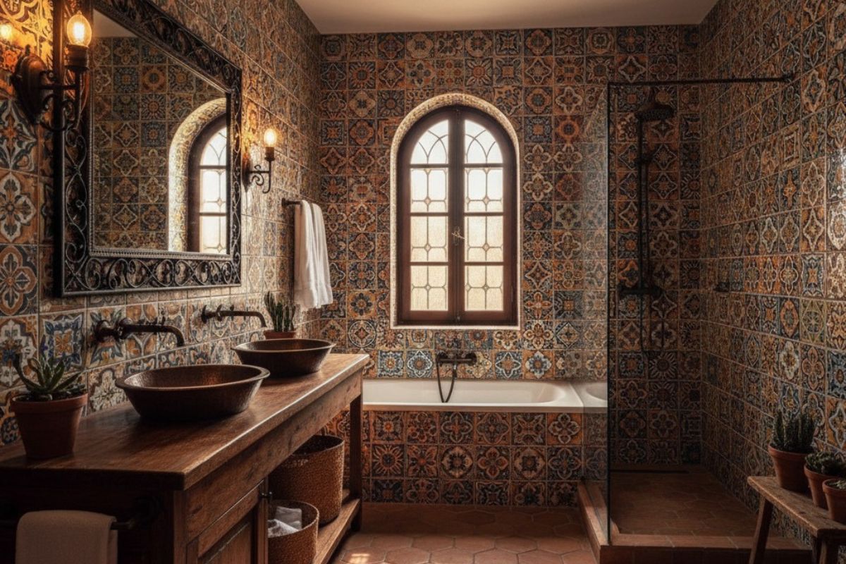 Vibrant Spanish Tile Bathroom Inspiration