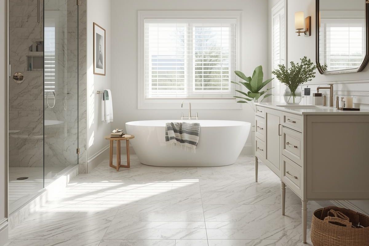 Luxury Vinyl Tile Bathroom Flooring Ideas