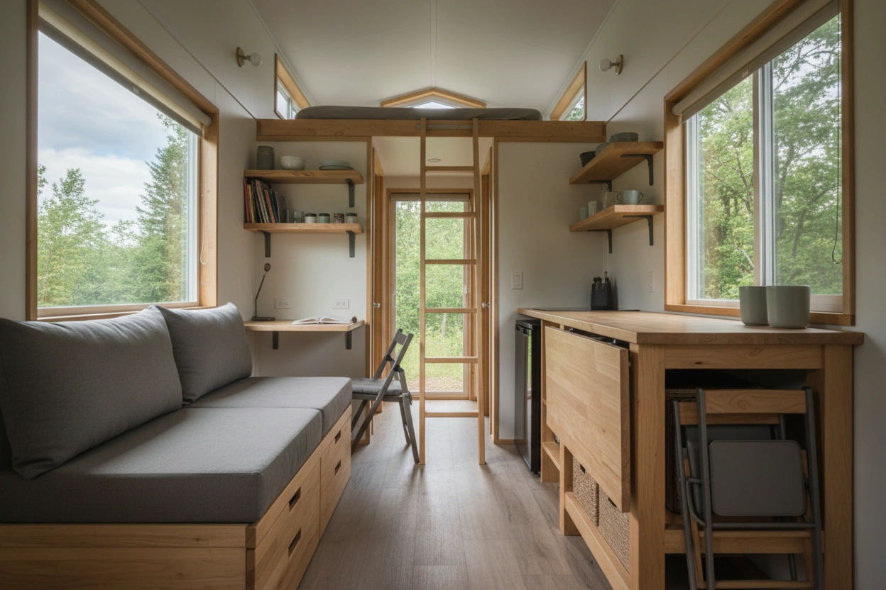 Professional image illustrating Essential Space-Saving Furniture Options