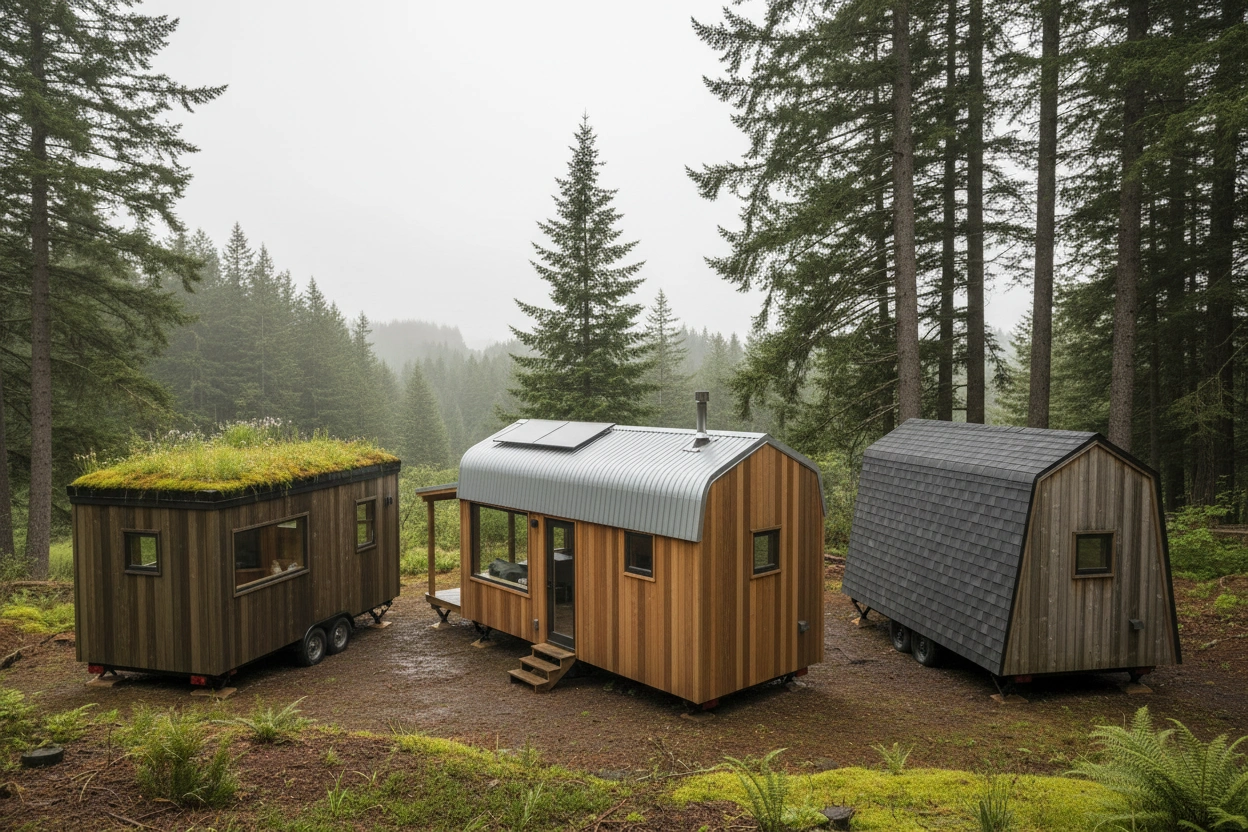 Professional image illustrating Top 5 Roofing Types for Tiny Homes