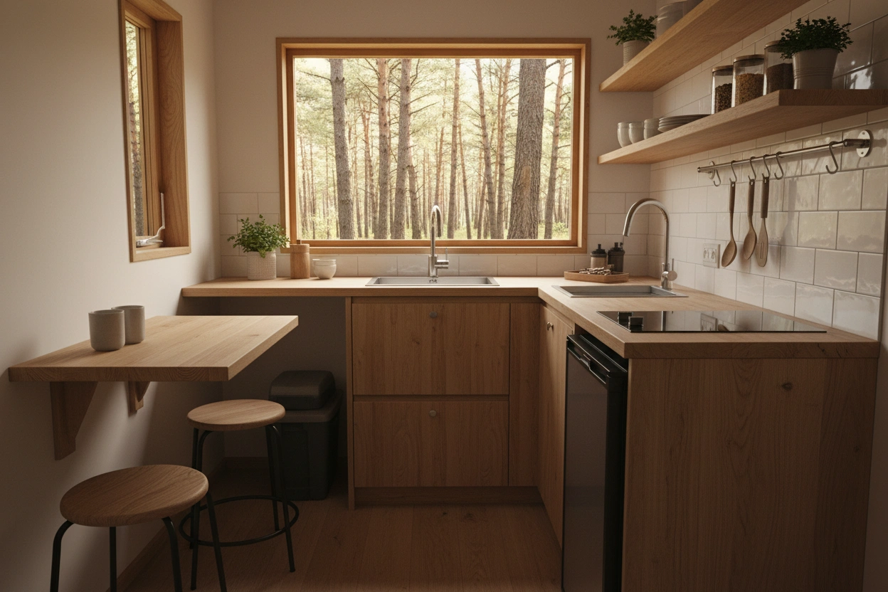 Professional image illustrating Understanding the Essentials of a Tiny House Kitchen
