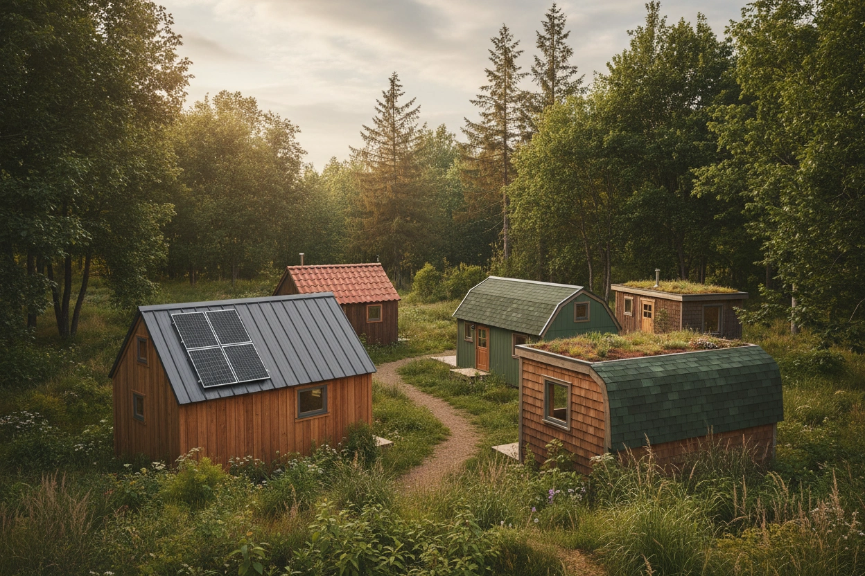Professional image illustrating Types of Tiny House Roofing