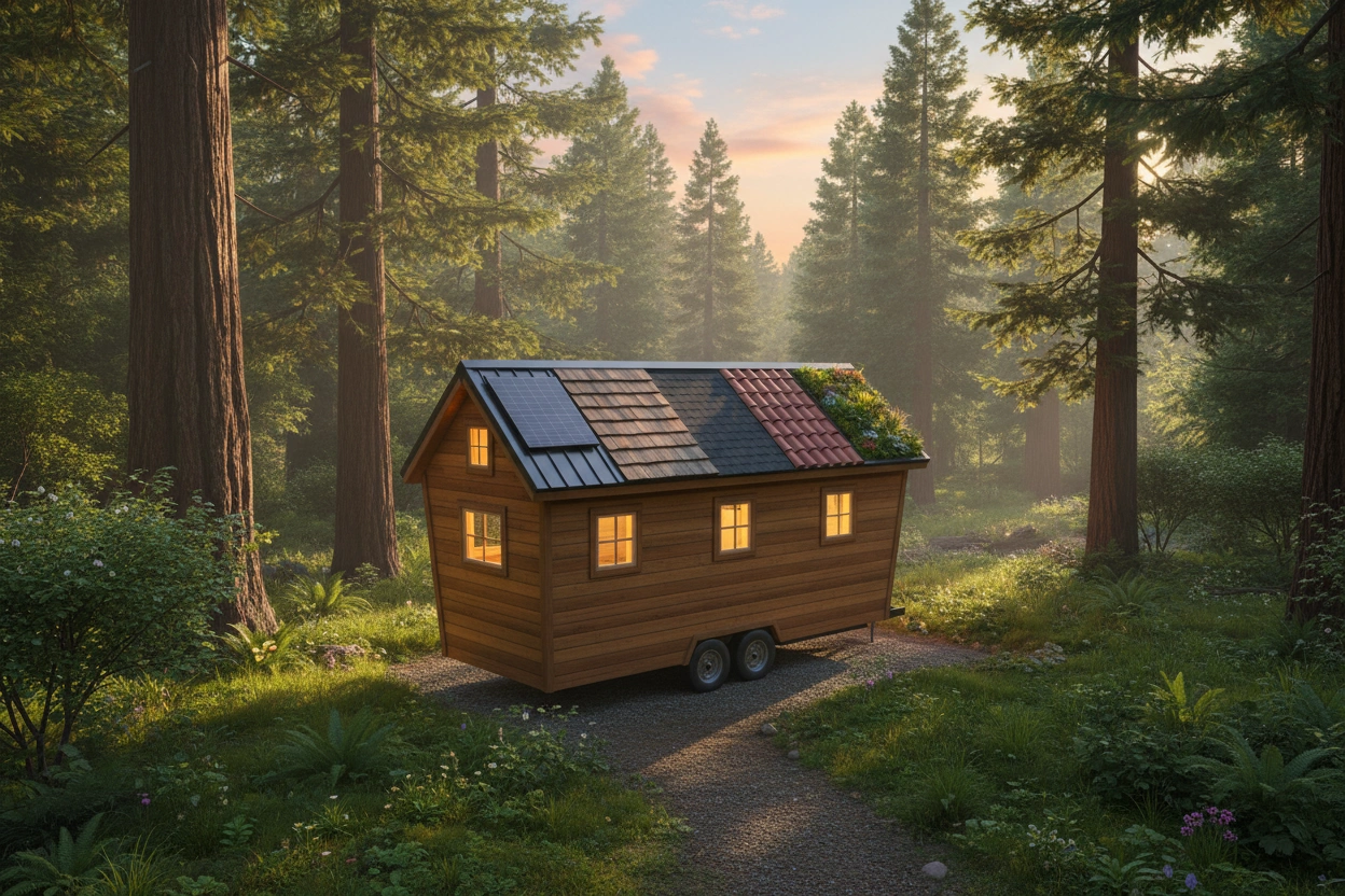Professional image illustrating Top 5 Roofing Types for Tiny Homes