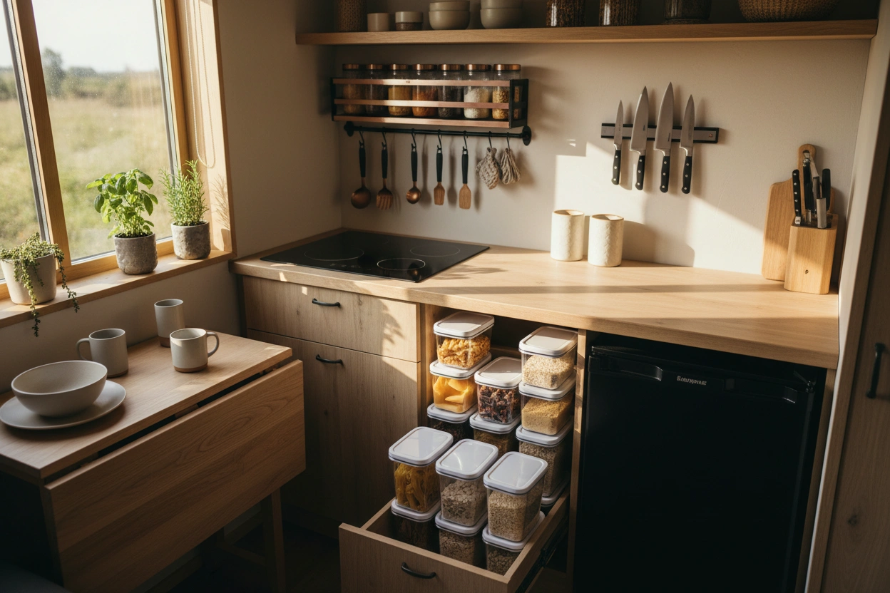 Professional image illustrating Creative Organization Tips for Small Kitchen Spaces