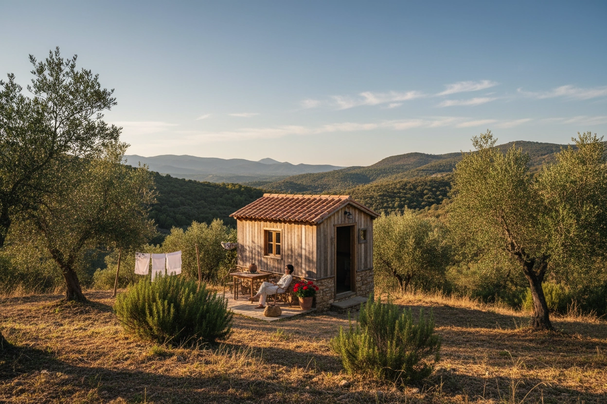 Professional image illustrating Pros of Living in a Tiny House in Spain