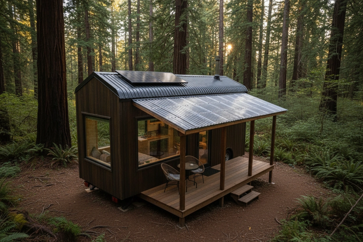 Professional image illustrating Key Considerations for Tiny House Roofing
